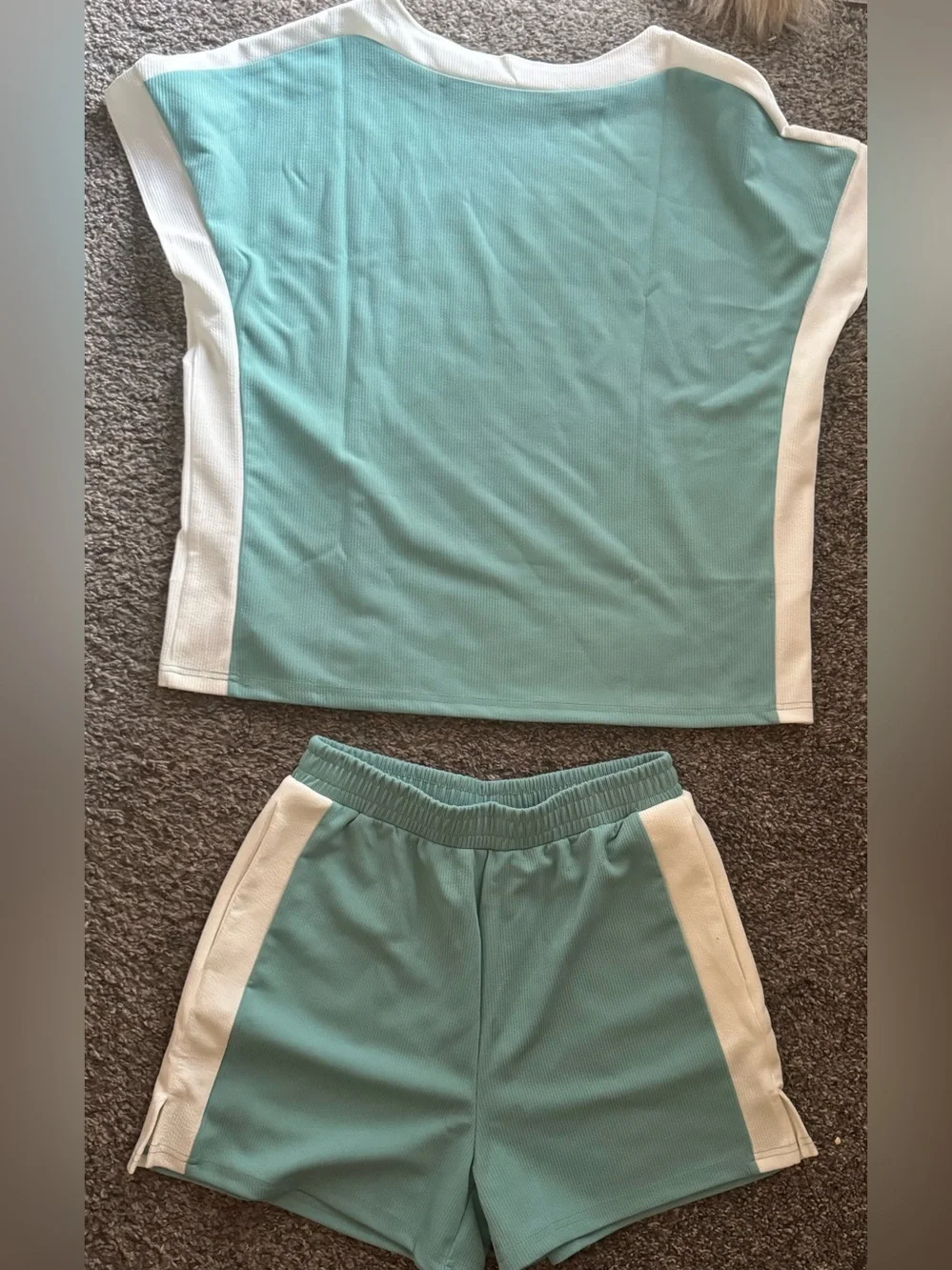 Aqua & White Two-Piece Lounge Set